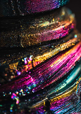 Macro Iridescent Metallic Spiral Art