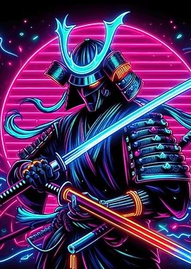 Neon Samurai Warrior