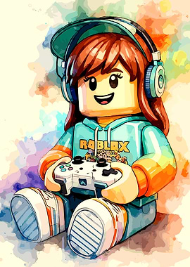 Roblox Gamer Girl with Headphones