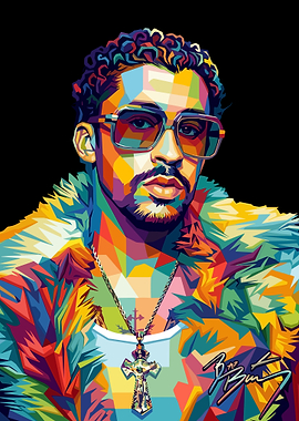 Bad Bunny Pop Art Portrait