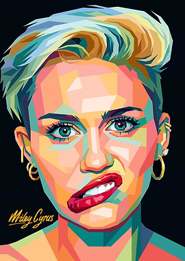Miley Cyrus Pop Art Portrait