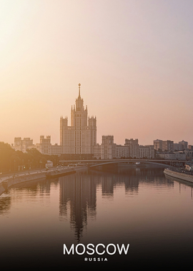 Moscow Cityscape at Sunset