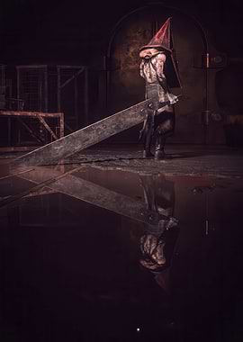 Pyramid Head with Great Knife Reflection. silent hill