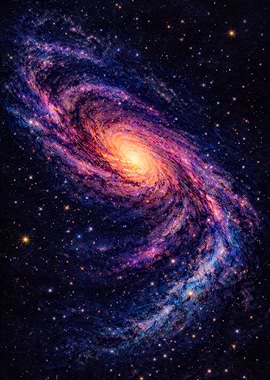 Vibrant Spiral Galaxy in Deep Space
