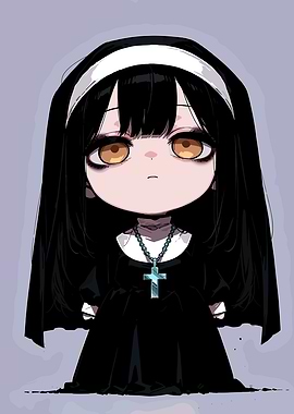 Chibi Nun with Cross Necklace