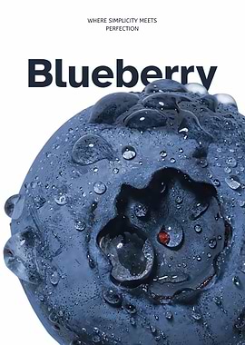 Blueberry Perfection – Minimal Fruit Aesthetic Poster