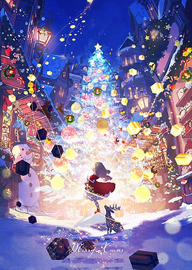 Magical Christmas Street Scene