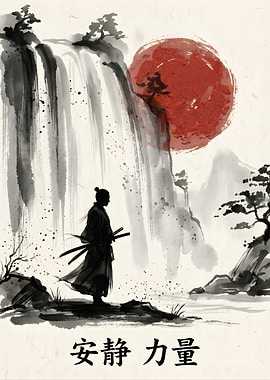 Samurai by Waterfall