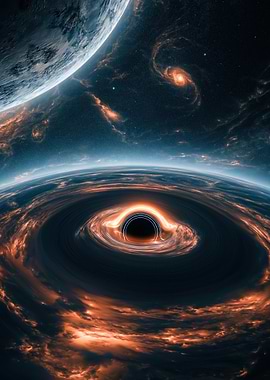 Black Hole and Planet in Space