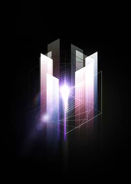 Abstract Geometric Light Sculpture