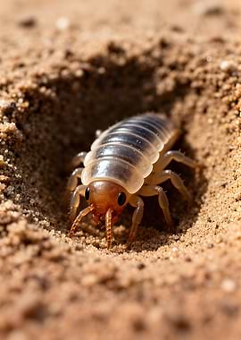 Close-up of an insect in sand