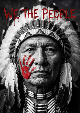 Native American Chief with Handprint