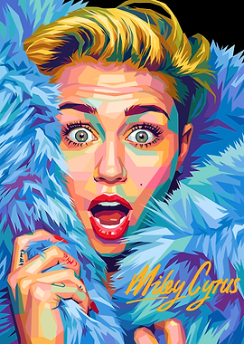 Miley Cyrus Pop Art Portrait