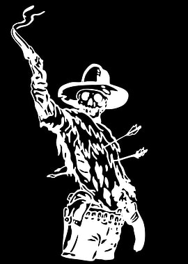 Skeleton Cowboy with Arrows and Whip