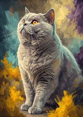 British Shorthair Cat Portrait
