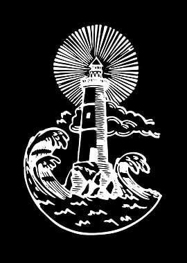 Lighthouse in Rough Seas