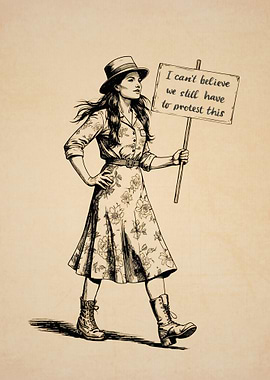 I Can’t Believe We Still Have to Protest This - Vintage Feminist Poster Art