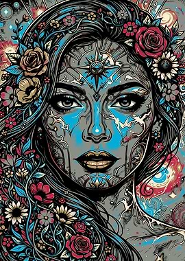 Floral Woman Portrait