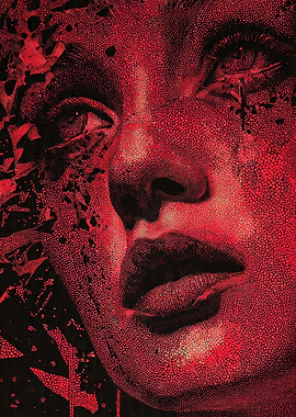 Abstract Red Face Portrait