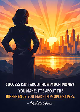 Woman looking at city sunrise