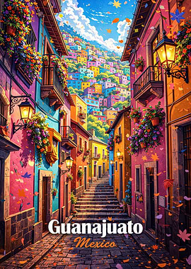 Colorful Guanajuato Street Scene