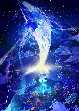 Whale in a Starry Ocean