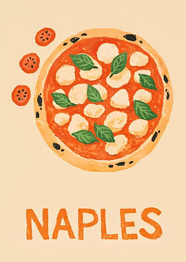 Naples Pizza Print
