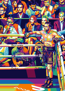 Boxer in a Colorful Ring