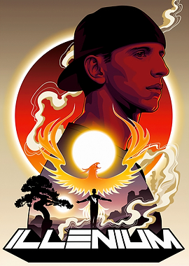 Illenium Phoenix and Man Illustration