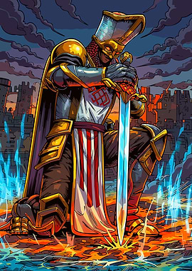 Knight Kneeling with Sword