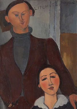 Portrait of Lipchitz and Modigliani, amedeo modigliani art