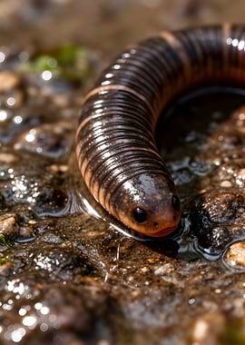 Close-up of a worm-like creature