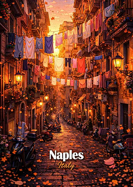 Naples Italy Street Scene