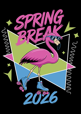 Retro Flamingo Spring Break 2026