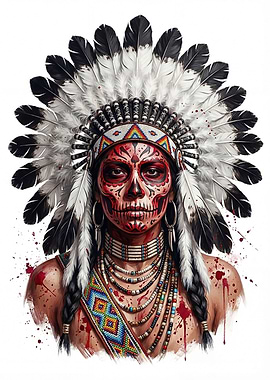 Day of the Dead Native American Warrior