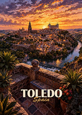Toledo, Spain at Sunset