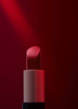 Red Lipstick on Dark Background