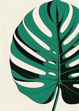 Minimalist Monstera Leaf