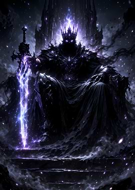 Dark King with Glowing Sword
