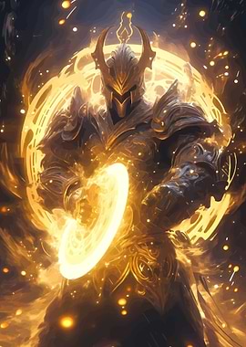 Golden Knight with Energy Shield