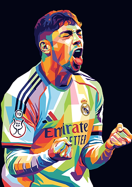 Federico Valverde Football Player in Pop Art Style