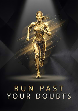 Golden Runner Overcoming Doubts