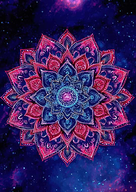 Cosmic Mandala Galaxy Art