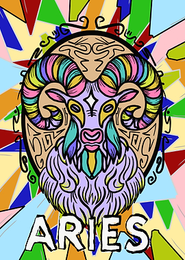 Aries Zodiac Ram Illustration
