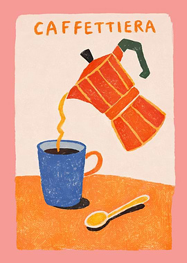 Caffettiera Coffee Poster Print
