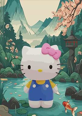 Hello Kitty in Japanese Garden