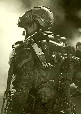 Soldier in advanced exoskeleton