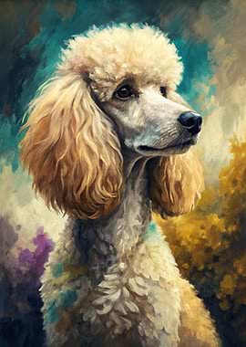 Poodle Portrait Painting