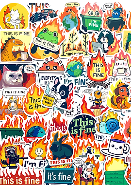 This is Fine Meme Stickers