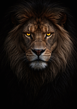 Majestic Lion with Glowing Eyes
